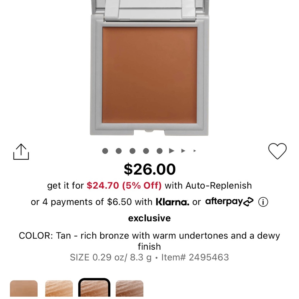 NWOB REFY cream bronzer in “tan”